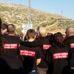 Memorial service for Avi Ben-Tzion, Hy”d The back of the shirts reads: The nationalistic motive won't be covered-up