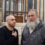 Outside of the courthouse, Shmuel Meidad, Honenu director (right), Ben Deri (left); Photo credit: Honenu