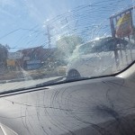 Shattered windshield; Photo credit: Courtesy of photographer